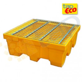 Cassa di raccolta in PEAD per 4 fusti con griglia Wireline®