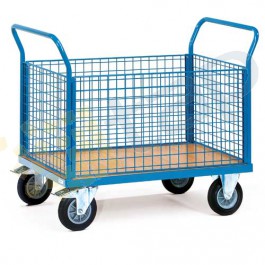 Carrello multiuso con griglia metallica e 4 laterali 1200x800 mm