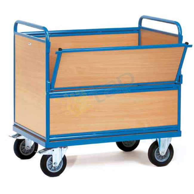 Carrello a scaffale, zincato, 2 pannelli a griglia