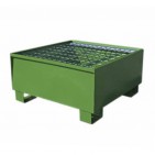 Vasca di ritenzione verniciata verde per 1 fusto con griglia Wireline®