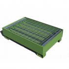 Vasca di ritenzione verniciata di verde per 2 fusti con griglia Wireline®