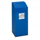 Contenitore in lamiera per rifiuti, volume 76 litri. Blu