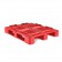 Pallet in plastica rossa, piattaforma forata, 3 traverse 1200x1000 mm